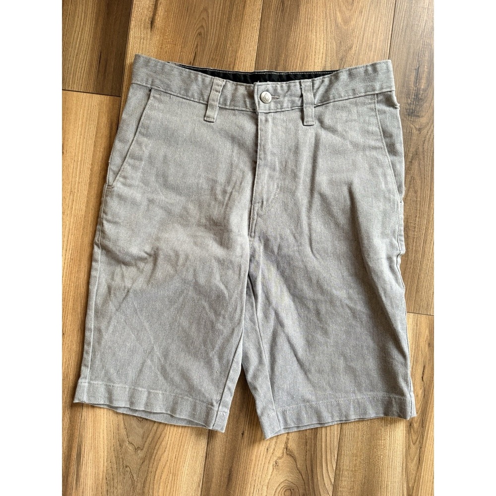 Volcom Shorts Men's 28 Cotton Blend Golf Chino Gray Casual Preppy‎
